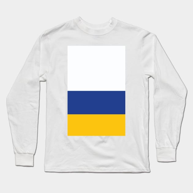 Leeds Tricolour White Blue Yellow Long Sleeve T-Shirt by Culture-Factory